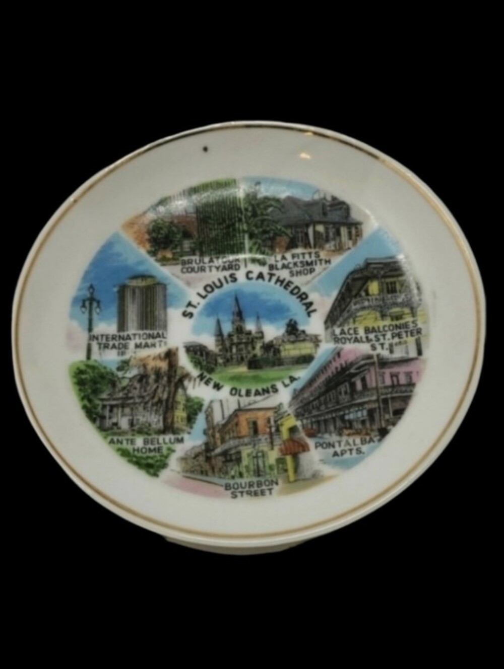 VINTAGE MINI COLLECTORS PLATE ST. LOUIS CATHEDRAL NEW OLEANS LA.  KENMAR…